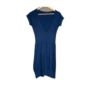 Brandy deep v navy sweater dress‎